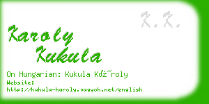 karoly kukula business card